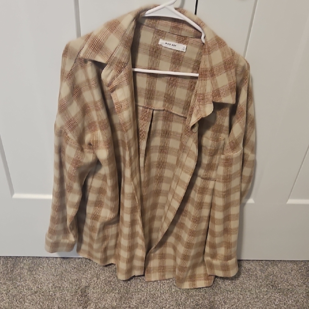 Plaid Tan Shacket